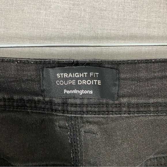 Penningtons Straight Fit Black Jeans Women's Plus Sz 16 Mid Rise 2 Button Waist - Picture 6 of 11